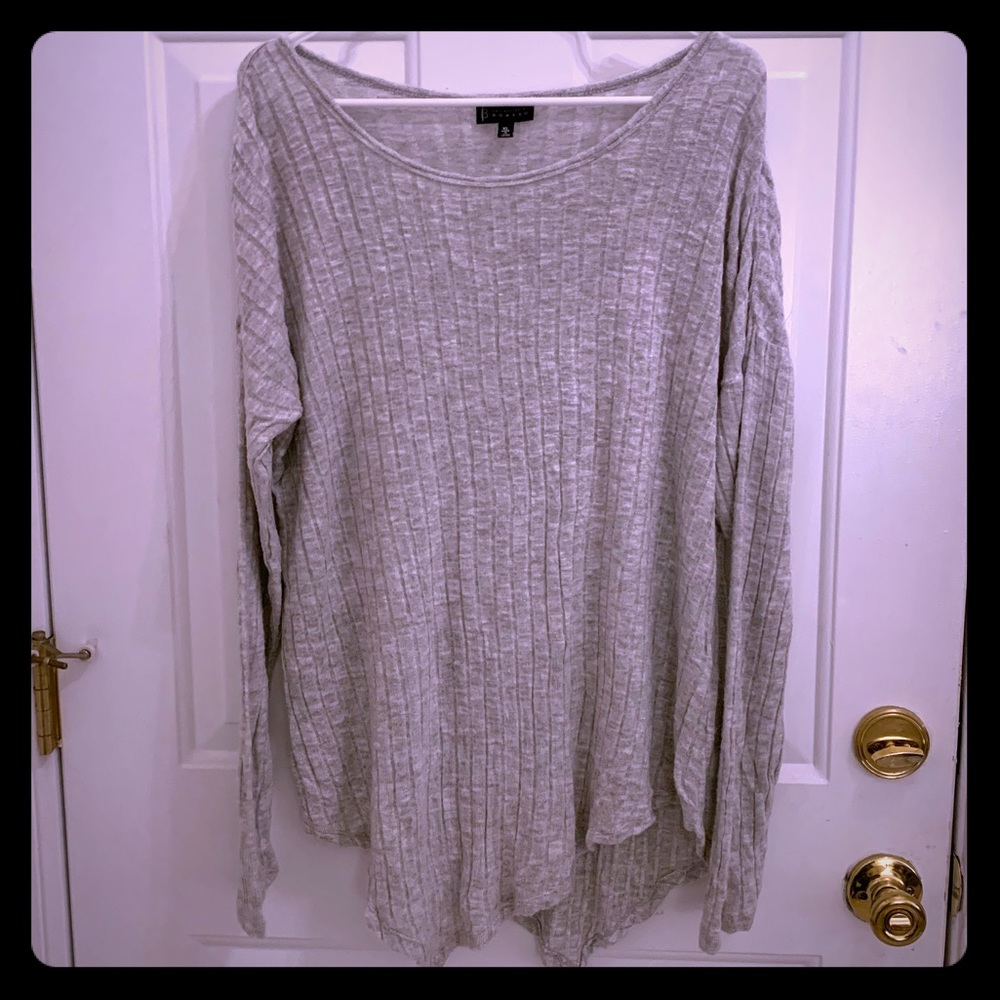 Light Gray Asymmetrical Knit Top